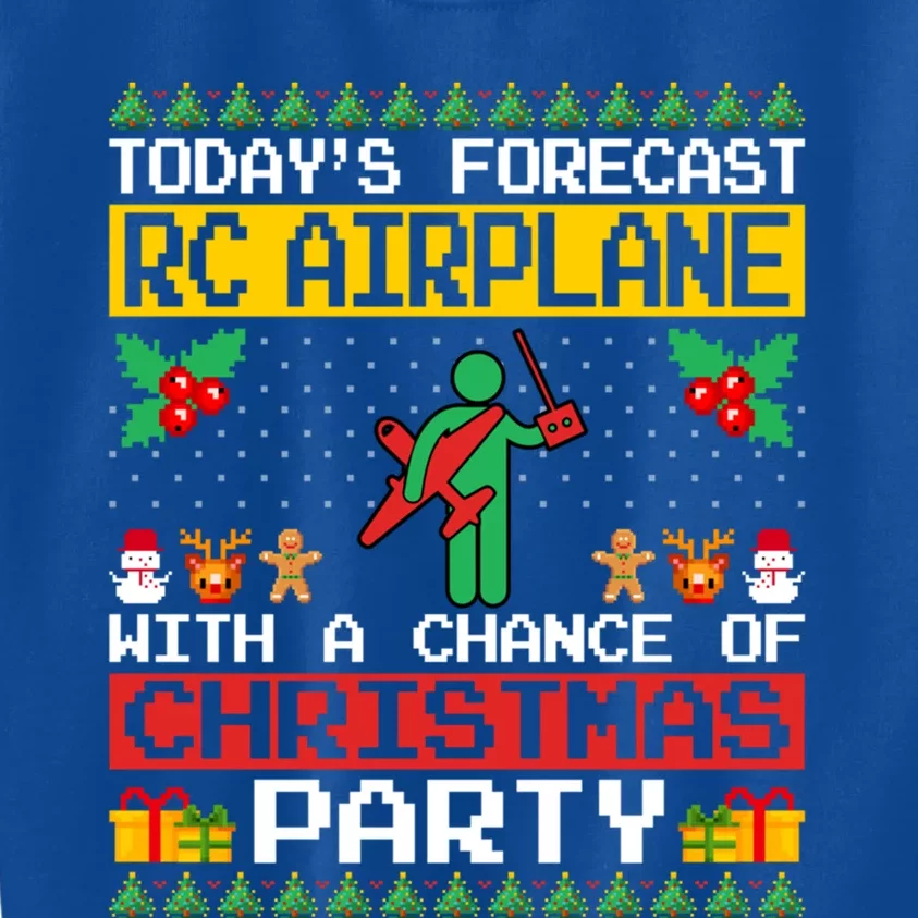 Rc Airplane Lover Christmas Party Rc Airplane Ugly Xmas Cute Gift Kids Sweatshirt