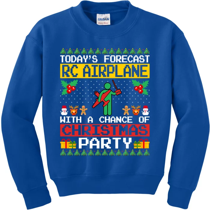 Rc Airplane Lover Christmas Party Rc Airplane Ugly Xmas Cute Gift Kids Sweatshirt