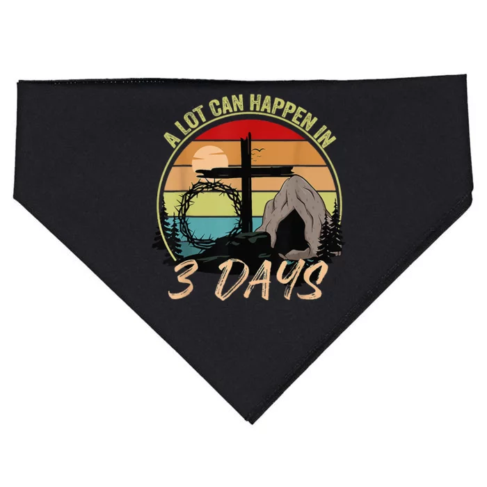 Retro A Lot Can Happen In 3 Days Christian Jesus Easter Day USA-Made Doggie Bandana