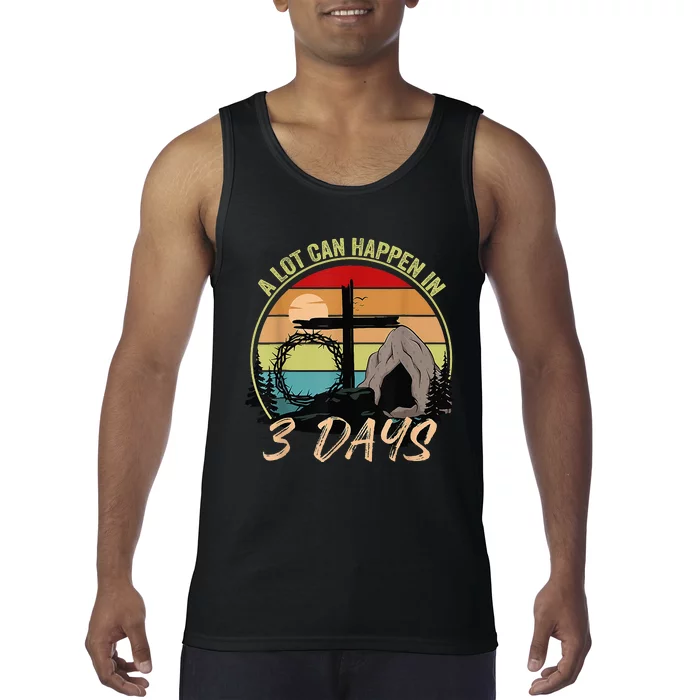 Retro A Lot Can Happen In 3 Days Christian Jesus Easter Day Tank Top