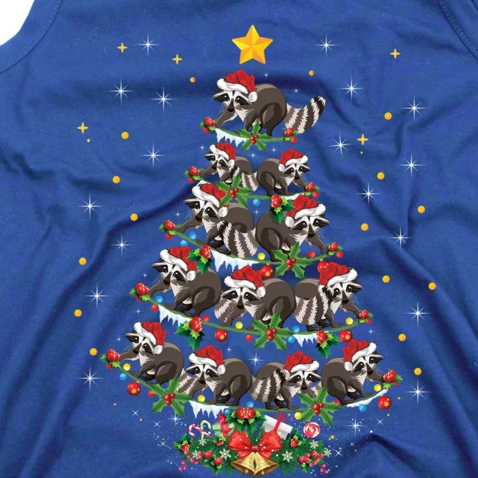 Raccoon Animal Lover Xmas Gift Raccoon Christmas Tree Gift Tank Top