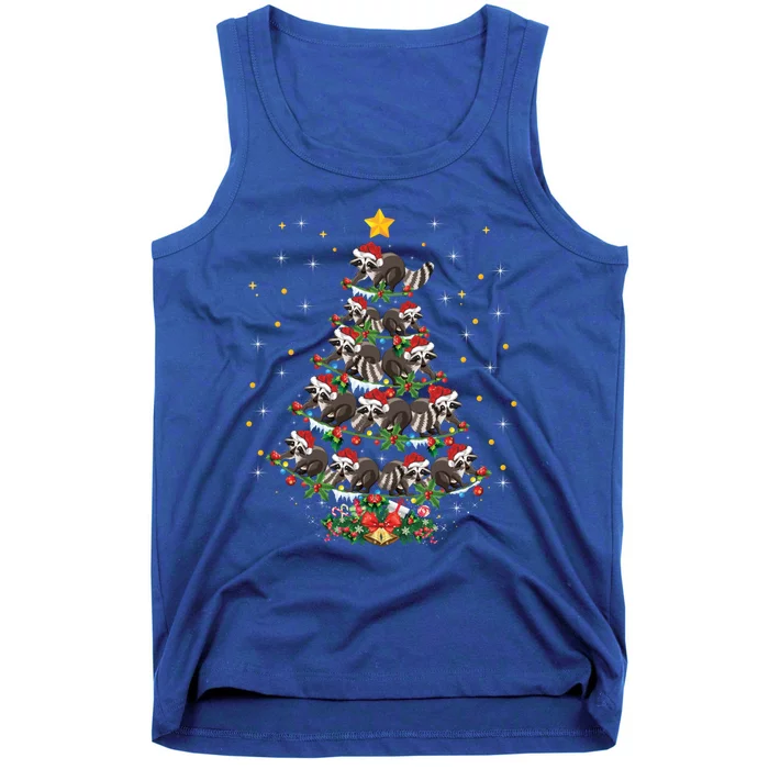 Raccoon Animal Lover Xmas Gift Raccoon Christmas Tree Gift Tank Top