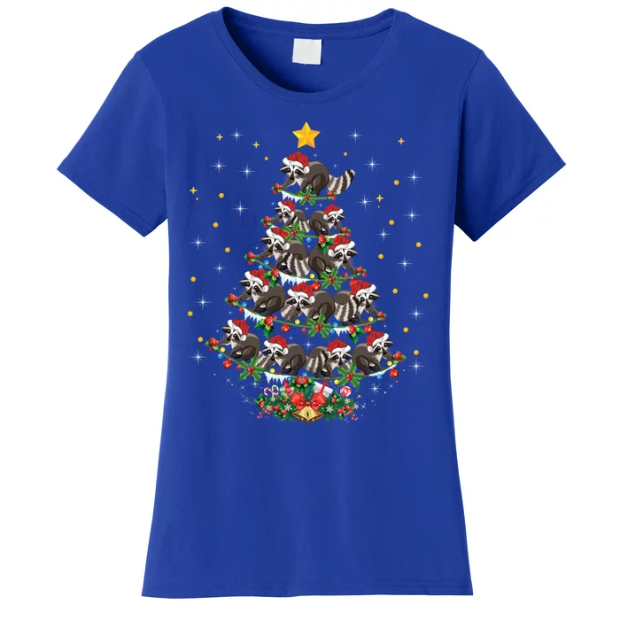 Raccoon Animal Lover Xmas Gift Raccoon Christmas Tree Gift Women's T-Shirt