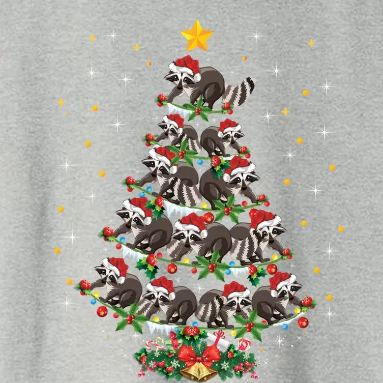 Raccoon Animal Lover Xmas Gift Raccoon Christmas Tree Gift Women's Crop Top Tee