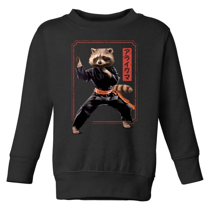 Raccoon Animal Martial Arts Toddler Sweatshirt