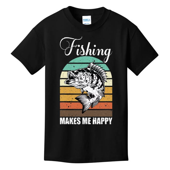 Fishing Makes Me Happy Fish Shirt for Adults and Kids T-Shirt