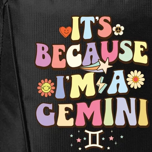 Retro Astrology May June Birthday Zodiac Sign Groovy Gemini Cool Gift City Backpack