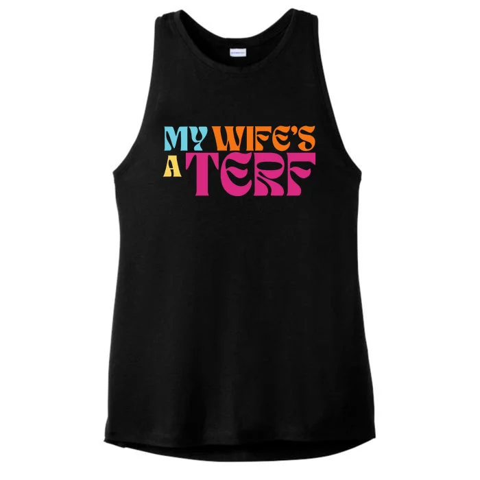 Rebel Ada My WifeS A Terf Ladies Tri-Blend Wicking Tank