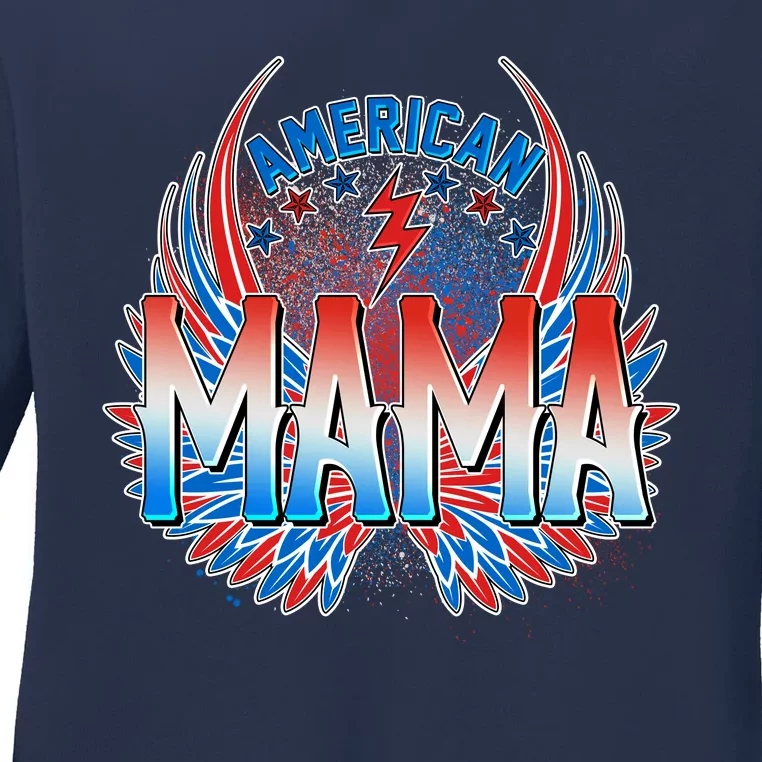 Rocker American Mama Ladies Long Sleeve Shirt