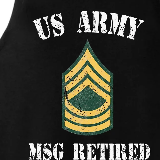 Retired Army Master Sergeant Military Veteran Ladies Tri-Blend Wicking Tank