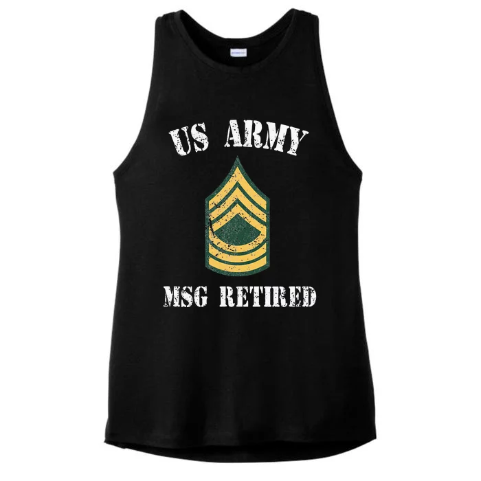 Retired Army Master Sergeant Military Veteran Ladies Tri-Blend Wicking Tank