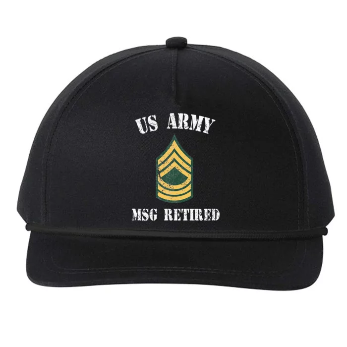 Retired Army Master Sergeant Military Veteran Snapback Five-Panel Rope Hat