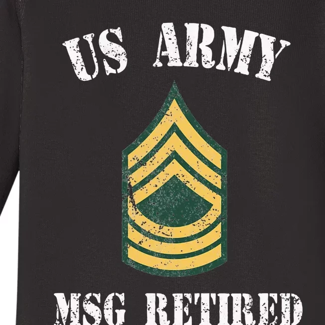 Retired Army Master Sergeant Military Veteran Baby Long Sleeve Bodysuit