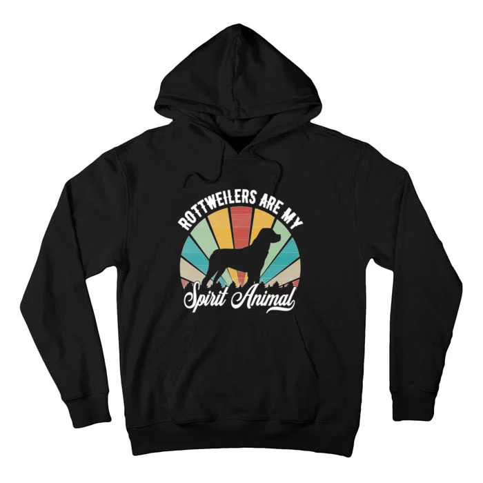 Rottweilers Are My Spirit Animal Retro Style Rottweiler Premium Tall Hoodie