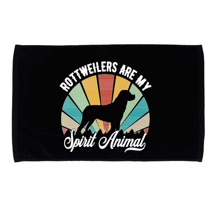 Rottweilers Are My Spirit Animal Retro Style Rottweiler Premium Microfiber Hand Towel