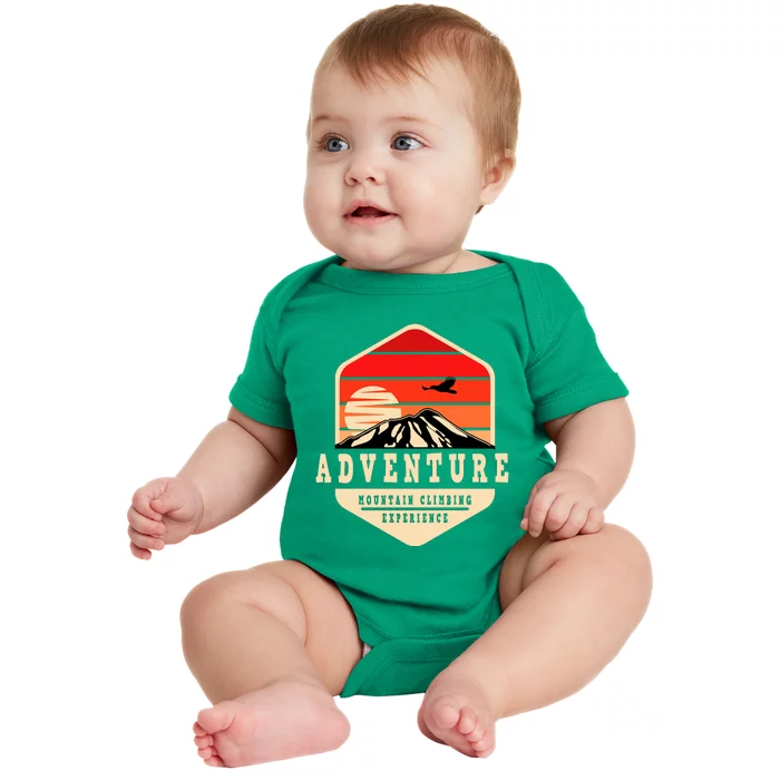 Retro Adventure Mountain Baby Bodysuit