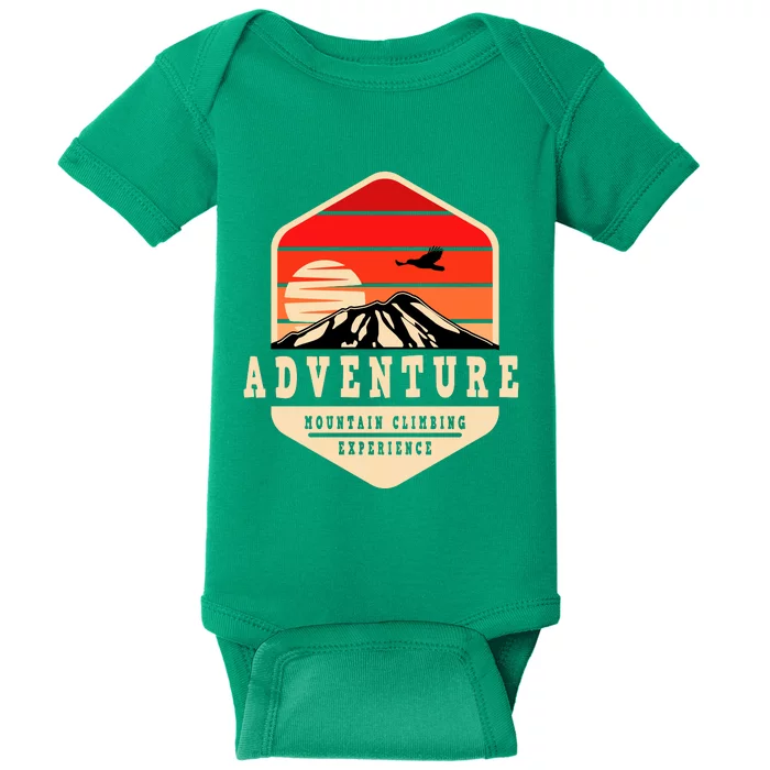 Retro Adventure Mountain Baby Bodysuit