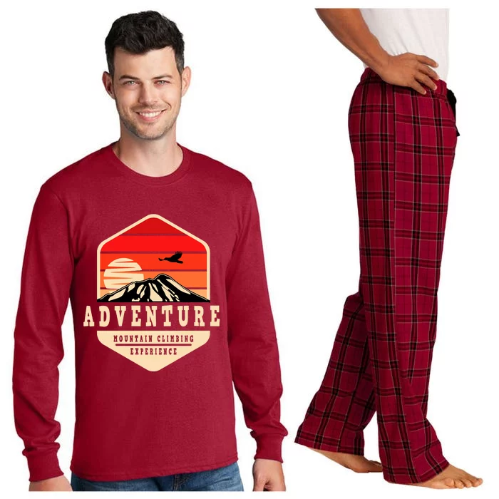 Retro Adventure Mountain Long Sleeve Pajama Set