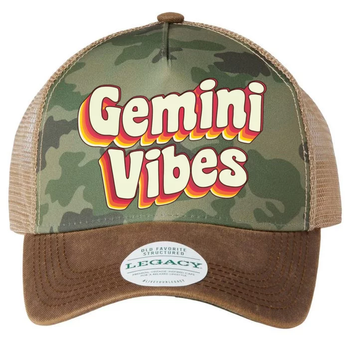 Retro Astrology May Or June Birthday Zodiac Sign Gemini Legacy Tie Dye Trucker Hat