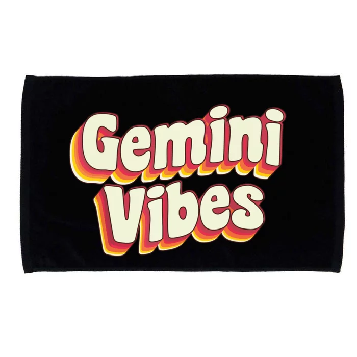 Retro Astrology May Or June Birthday Zodiac Sign Gemini Microfiber Hand Towel