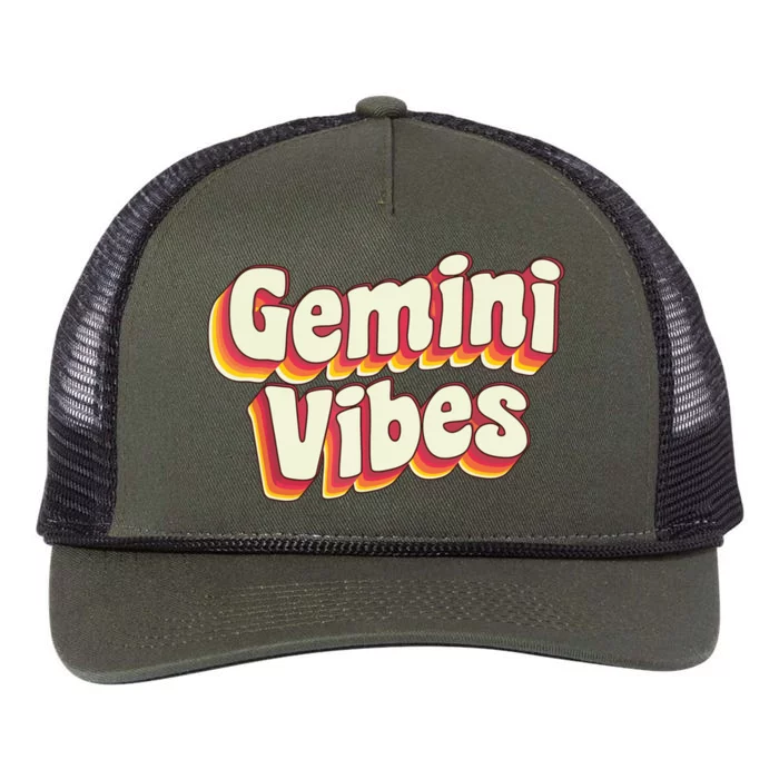 Retro Astrology May Or June Birthday Zodiac Sign Gemini Retro Rope Trucker Hat Cap