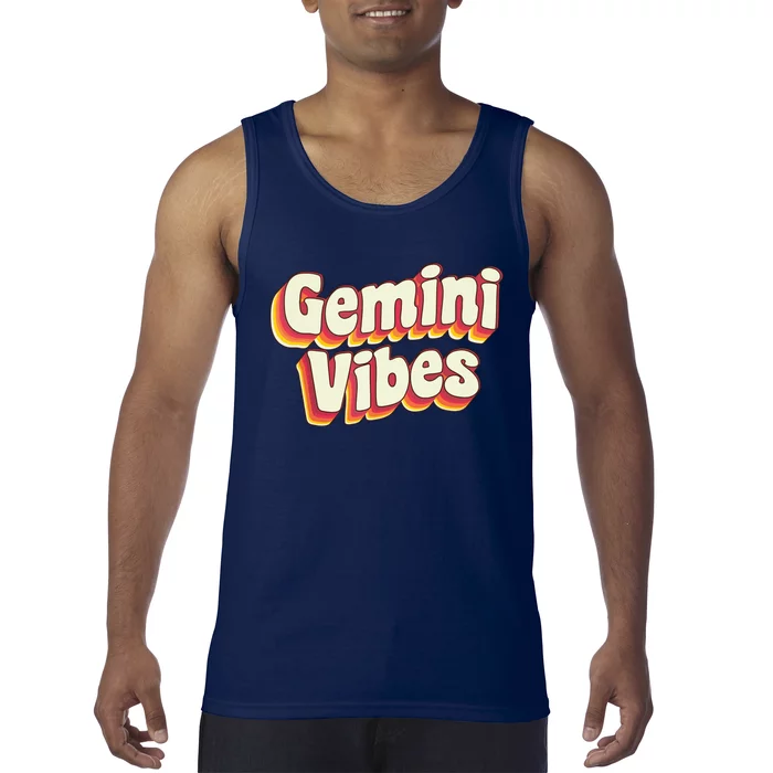 Retro Astrology May Or June Birthday Zodiac Sign Gemini Tank Top