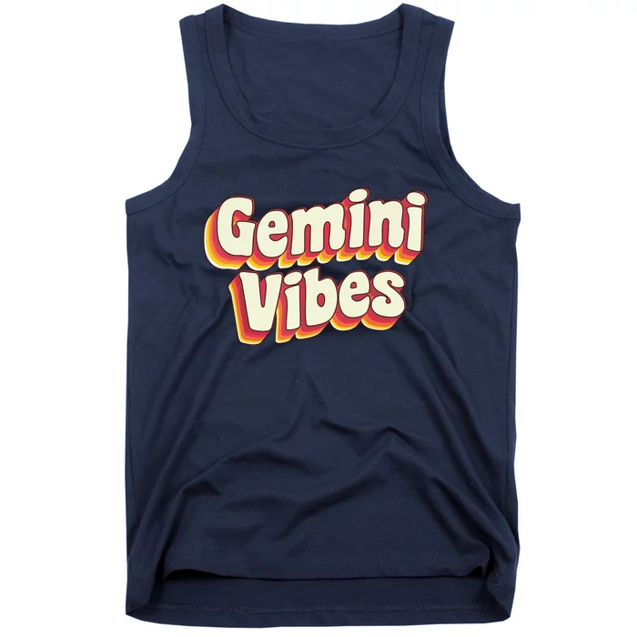 Retro Astrology May Or June Birthday Zodiac Sign Gemini Tank Top