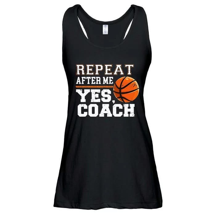 Repeat After Me Yes Coach Basketball Trainer Coaching Ladies Essential Flowy Tank