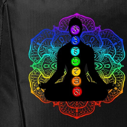 Reiki And Meditation New Age Yoga Lotus Flower Rainbow Gift City Backpack