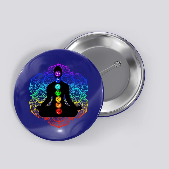 Reiki And Meditation New Age Yoga Lotus Flower Rainbow Gift Button