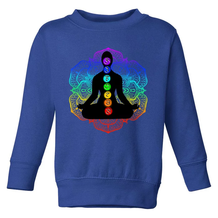 Reiki And Meditation New Age Yoga Lotus Flower Rainbow Gift Toddler Sweatshirt