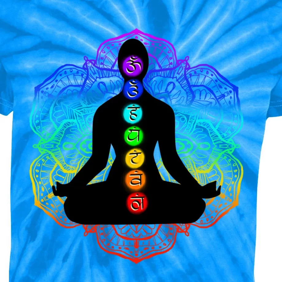 Reiki And Meditation New Age Yoga Lotus Flower Rainbow Gift Kids Tie-Dye T-Shirt