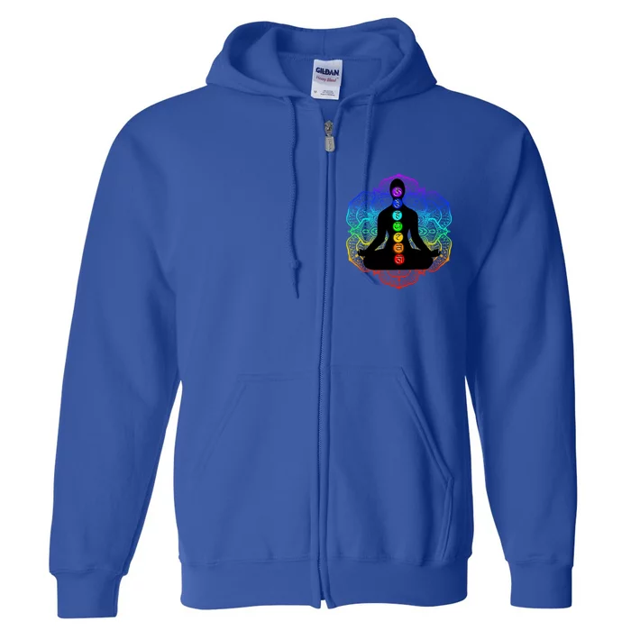 Reiki And Meditation New Age Yoga Lotus Flower Rainbow Gift Full Zip Hoodie