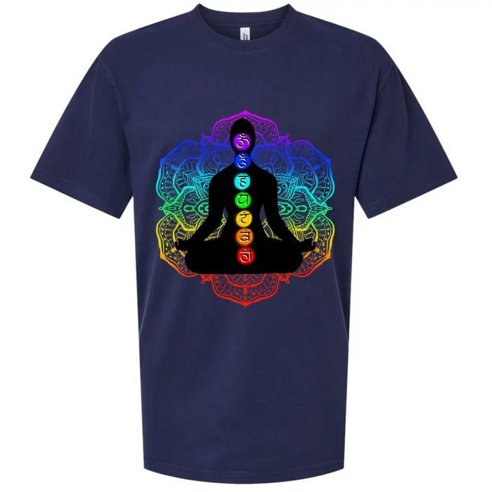 Reiki And Meditation New Age Yoga Lotus Flower Rainbow Gift Sueded Cloud Jersey T-Shirt