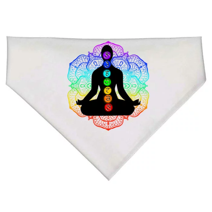 Reiki And Meditation New Age Yoga Lotus Flower Rainbow Gift USA-Made Doggie Bandana