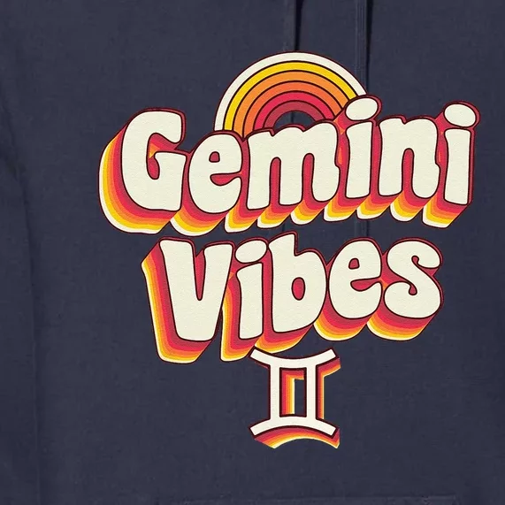 Retro Astrology May Or June Birthday Zodiac Sign Gemini Premium Hoodie