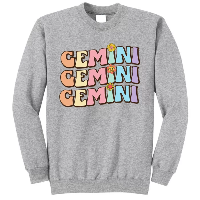 Retro Astrology May or June birthday Zodiac sign Gemini Tall Sweatshirt