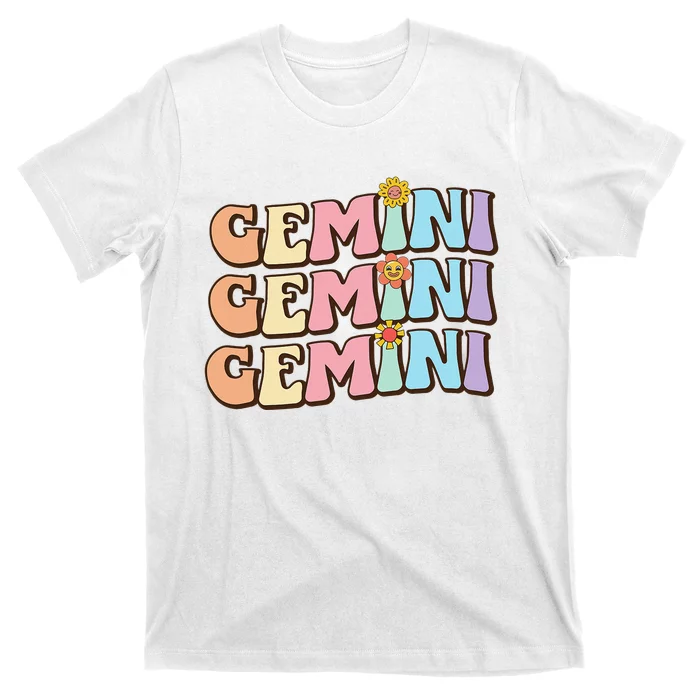 Retro Astrology May or June birthday Zodiac sign Gemini T-Shirt