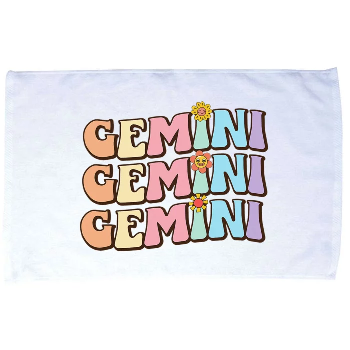 Retro Astrology May or June birthday Zodiac sign Gemini Microfiber Hand Towel