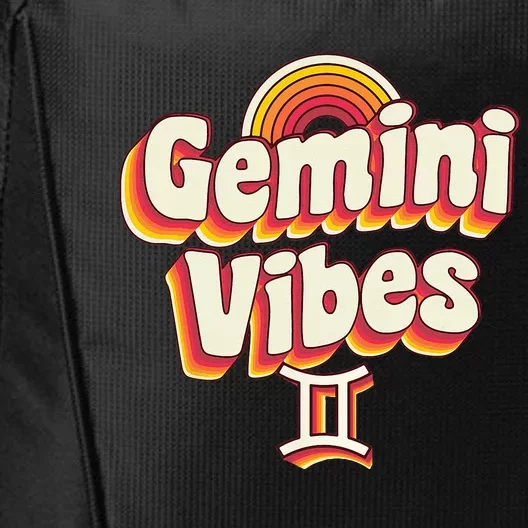 Retro Astrology May or June birthday Zodiac sign Gemini City Backpack