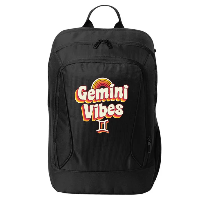 Retro Astrology May or June birthday Zodiac sign Gemini City Backpack