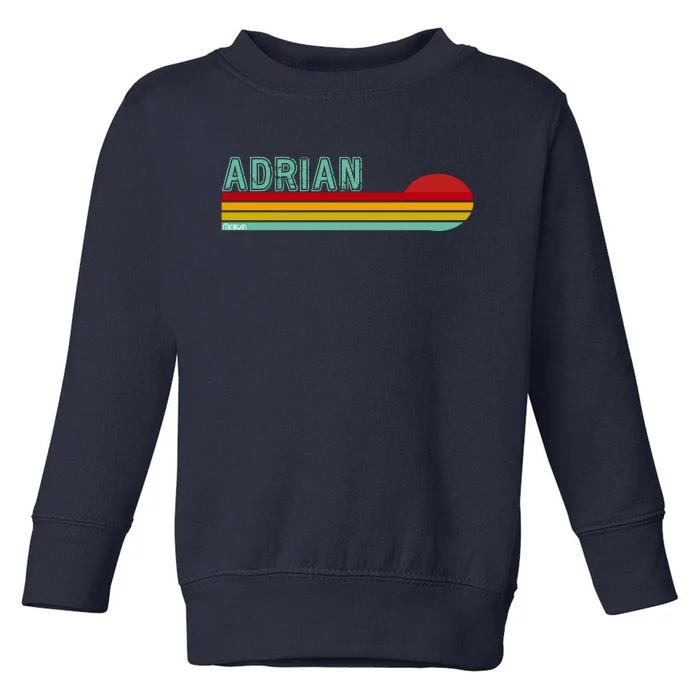 Retro Adrian Michigan Toddler Sweatshirt