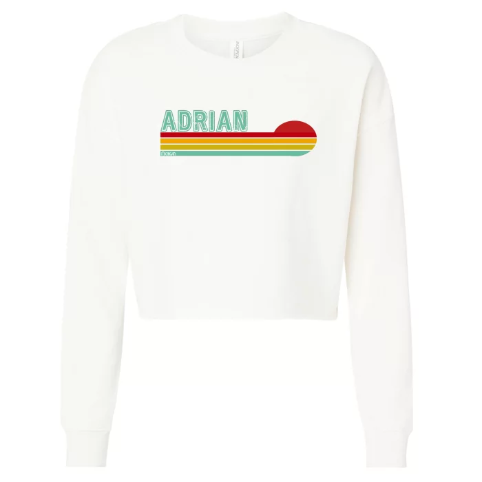 Retro Adrian Michigan Cropped Pullover Crew