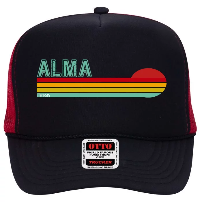 Retro Alma Michigan High Crown Mesh Trucker Hat