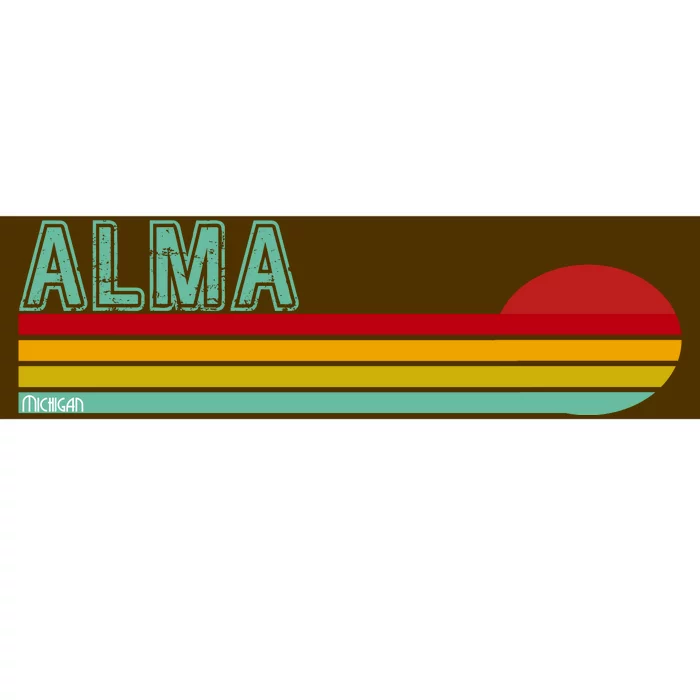 Retro Alma Michigan Bumper Sticker