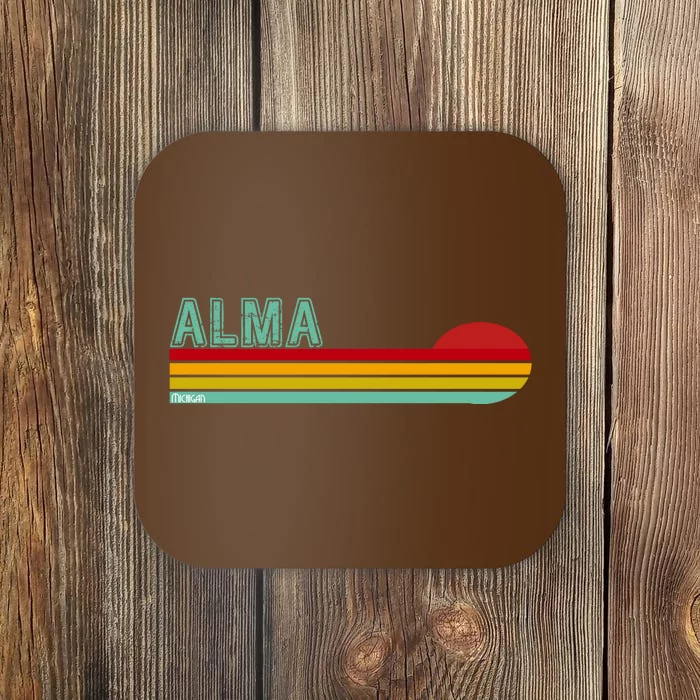 Retro Alma Michigan Coaster