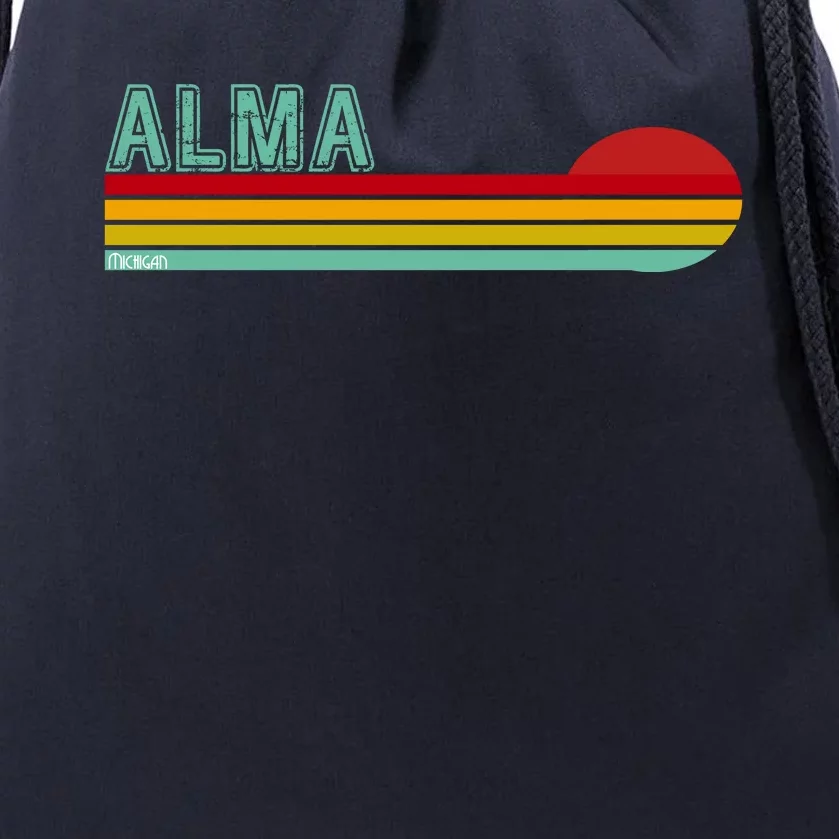 Retro Alma Michigan Drawstring Bag