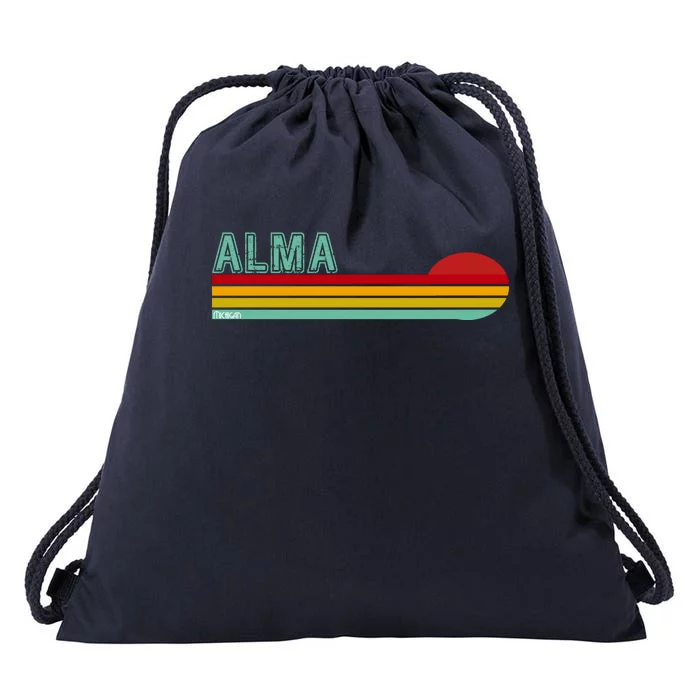 Retro Alma Michigan Drawstring Bag