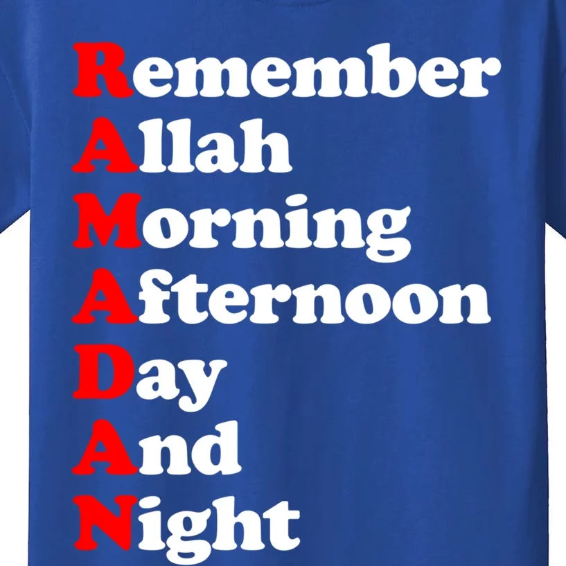 Remember Allah Morning Afternoon Day And Night Ramadan Cute Gift Kids T-Shirt