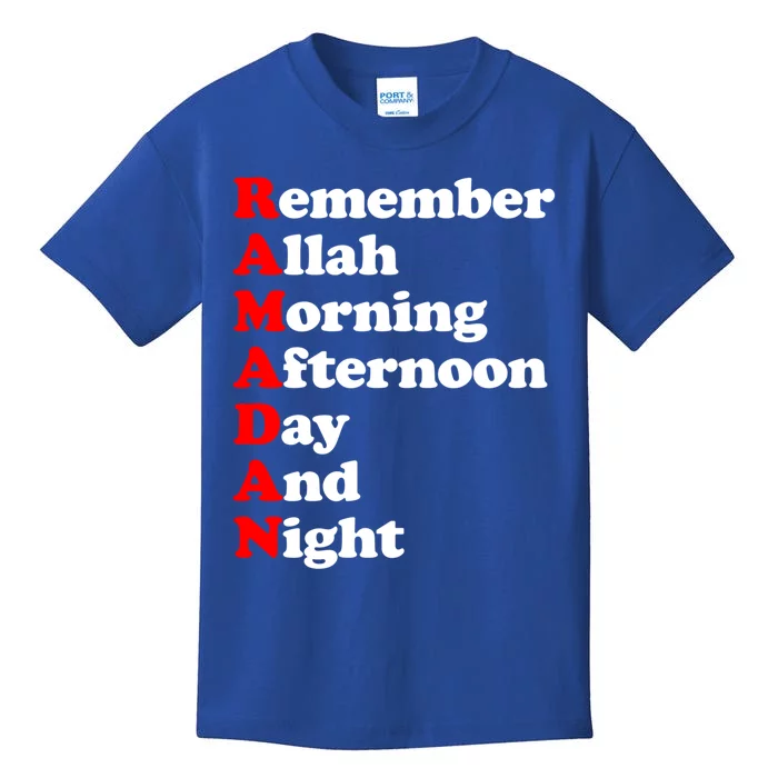 Remember Allah Morning Afternoon Day And Night Ramadan Cute Gift Kids T-Shirt